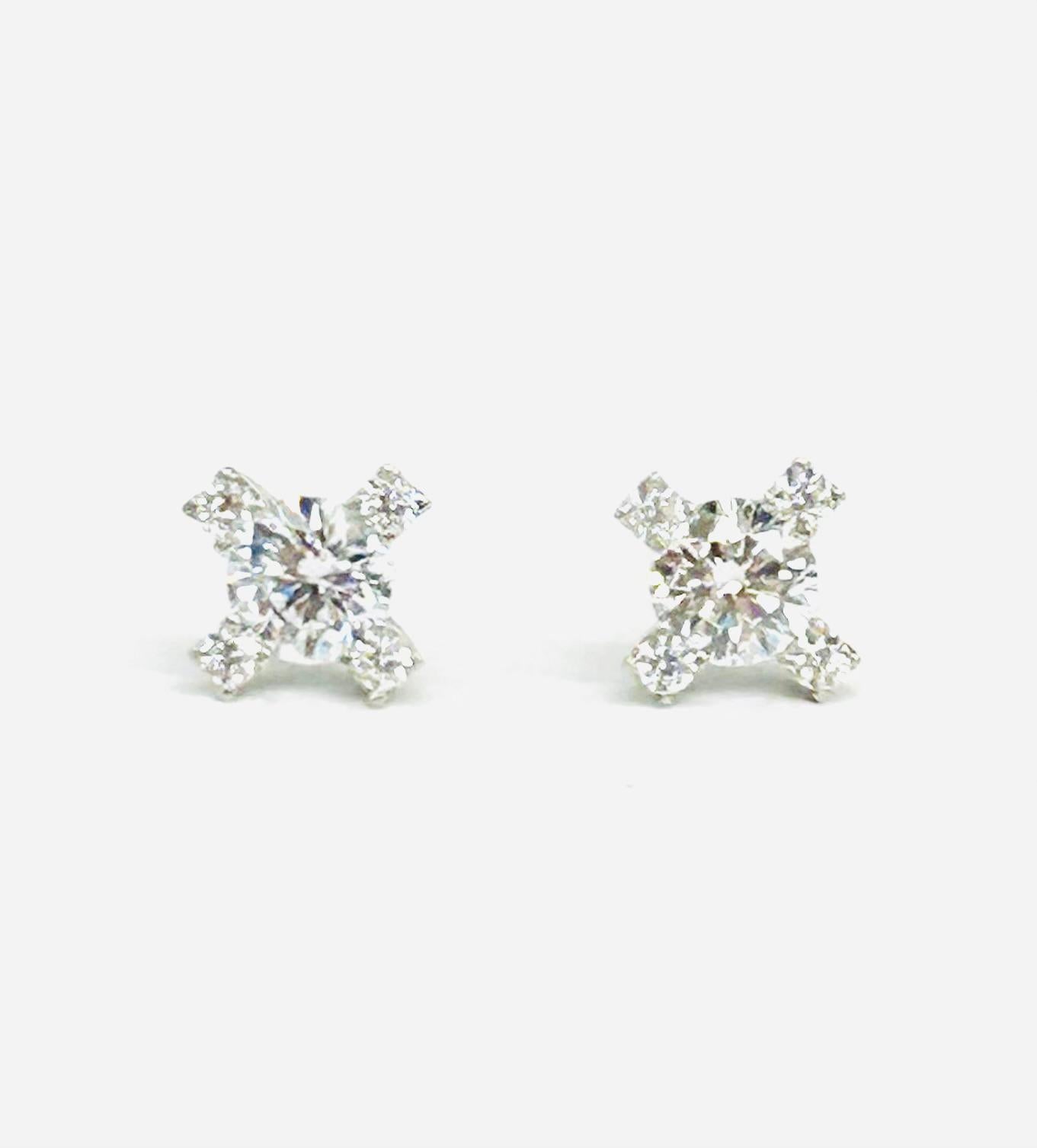 Orecchini Donna Oro Bianco 18 kt Punto Luce Zirconi _OR009