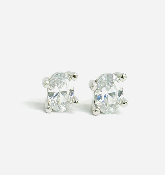 Orecchini Donna Oro Bianco 18 kt Punto Luce Zirconi _OR010