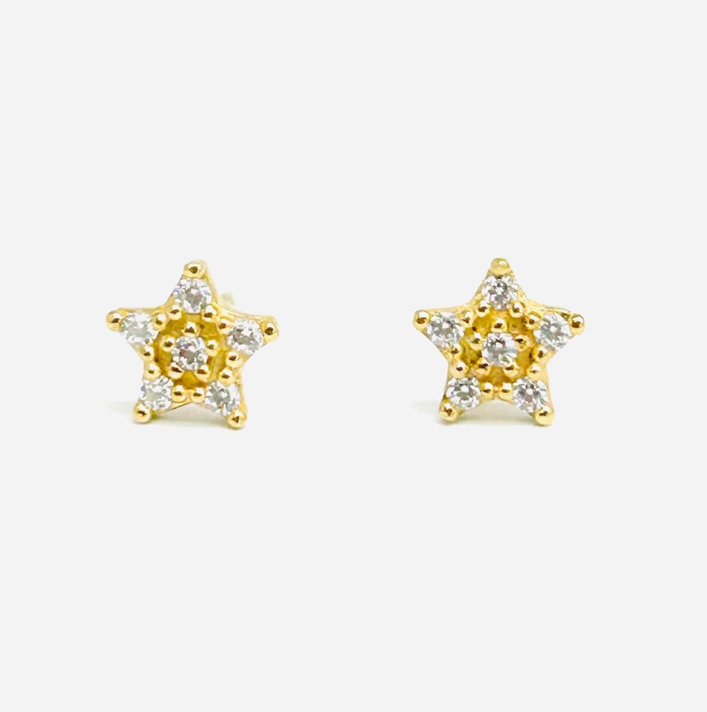 Orecchini Donna Oro Giallo 18 kt Stelline Zirconi _OR013