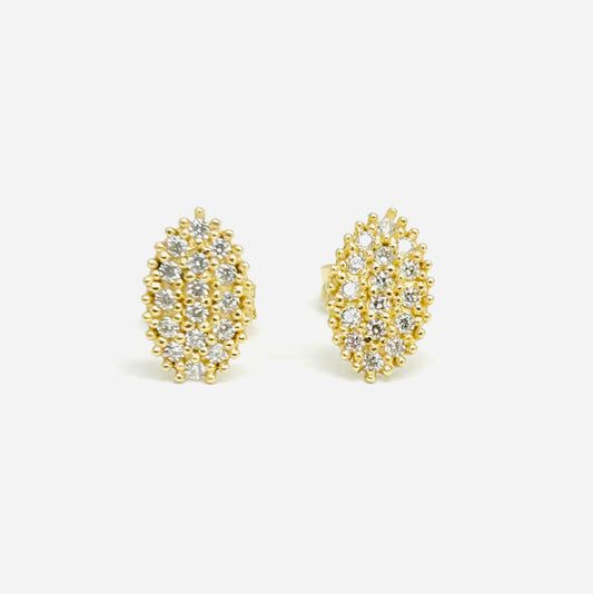 Orecchini Donna Oro Giallo 18 kt Ovali Zirconi _OR014