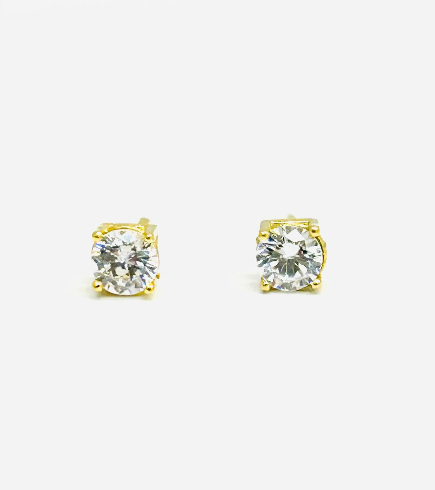 Orecchini Donna Oro Giallo 18 kt Punto Luce Zirconi _OR018
