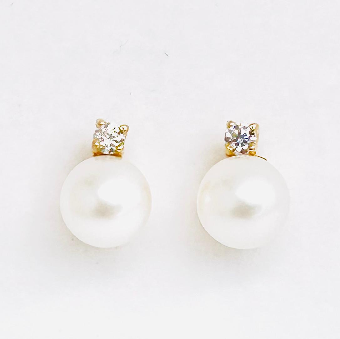 Orecchini Donna Oro Giallo 18 kt Perle Coltivate e Zircone _OR022