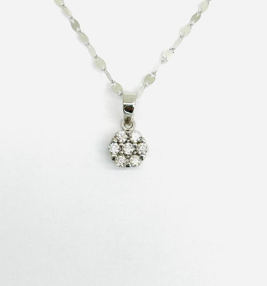 Collana Donna Oro Bianco 18 KT Punto Luce Zirconi Bianchi _CL012