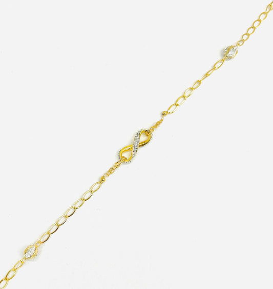 Bracciale Donna Oro Giallo 18 kt Infinito Zirconi _BR027