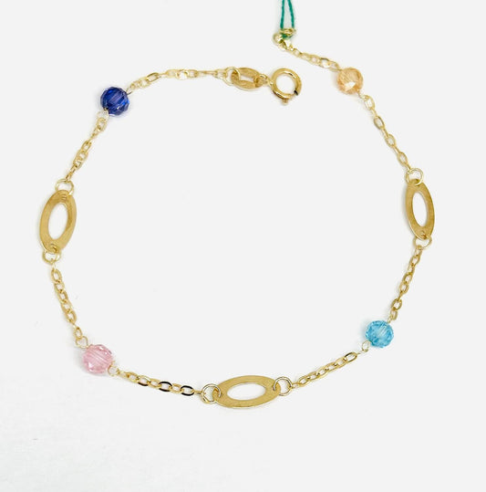 Bracciale Donna Oro Giallo 18 kt Pietre Colorate _BR031