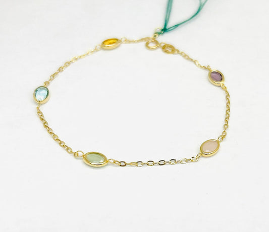 Bracciale Donna Oro Giallo 18 kt Pietre Colorate _BR032