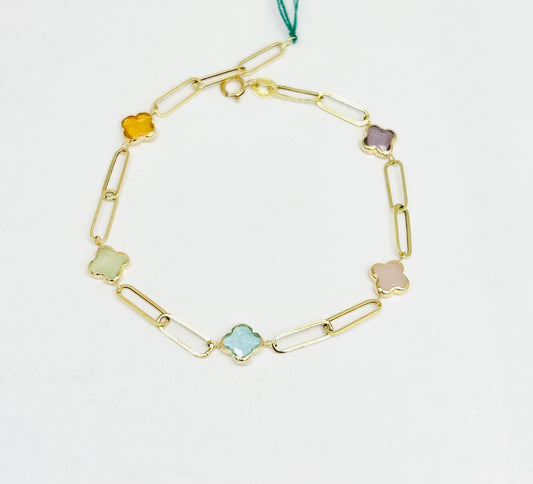 Bracciale Donna Oro Giallo 18 kt Pietre Colorate _BR033