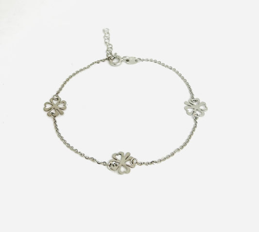 Bracciale Donna Oro Bianco 18 kt  Quadrifoglio _BR038