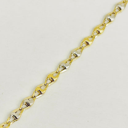 Bracciale Uomo Oro Giallo e Bianco 18 kt Catena _BR058