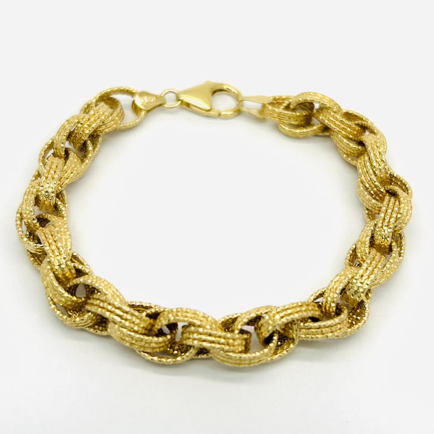 Bracciale Donna Argento Dorato Catena Larga _AGB003