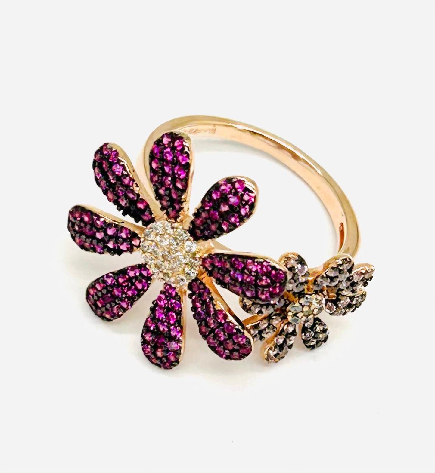Anello Donna Argento 925 Fiori Zirconi _AGA003