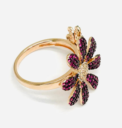 Anello Donna Argento 925 Fiori Zirconi _AGA003