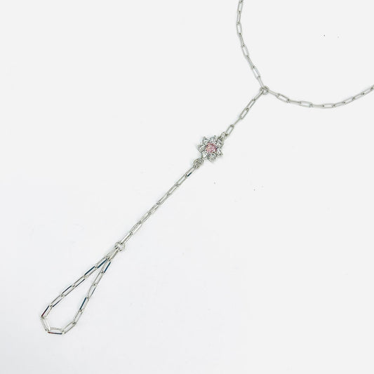 The Writings of Love Handkuss-Armband für Damen, 925er Silber, rosa Blume _LSB40 