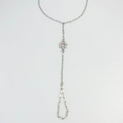 The Writings of Love Handkuss-Armband für Damen, 925er Silber, rosa Blume _LSB40 