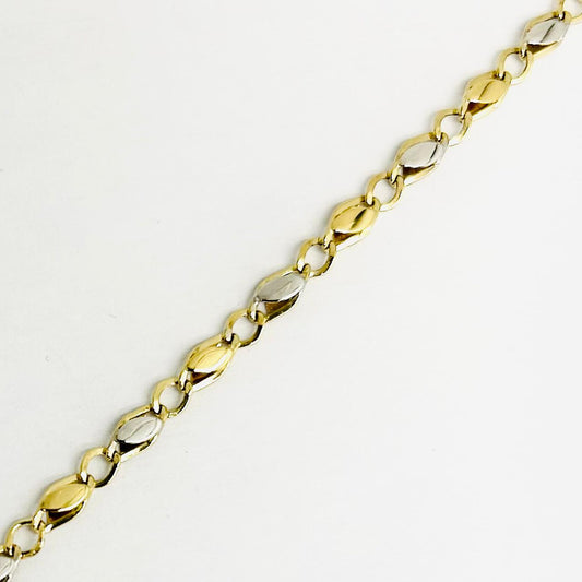Bracciale Uomo Oro Giallo e Bianco 18 kt Catena _BR055