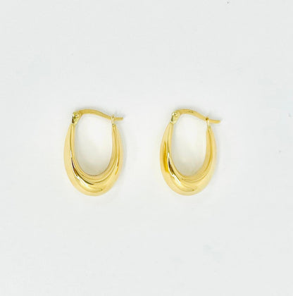 Orecchini Cerchio Ovale Donna Oro Giallo 18 kt _OR030