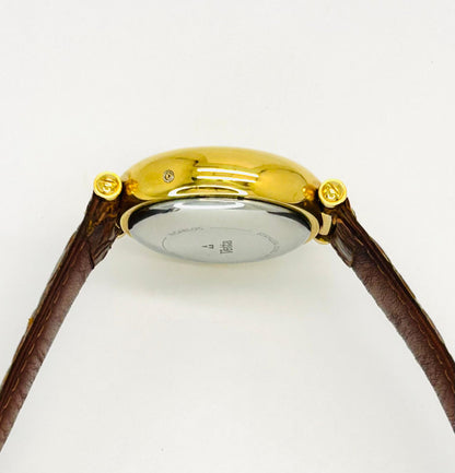 Orologio Vetta Uomo Acciaio Automatico Cronografo Fasi Lunari Cinturino Pelle Marrone Cassa Oro _ETA7751