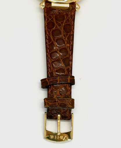 Orologio Vetta Uomo Acciaio Automatico Cronografo Fasi Lunari Cinturino Pelle Marrone Cassa Oro _ETA7751