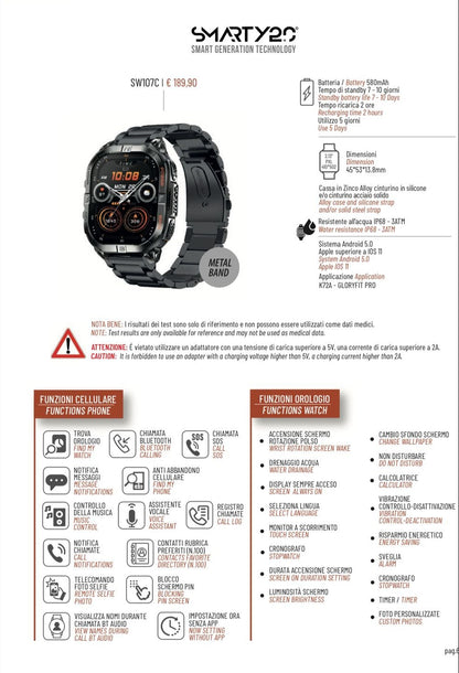Smarty 2.0 Unisex-Digital-Smartwatch mit schwarzem Silikonarmband _SW070A 