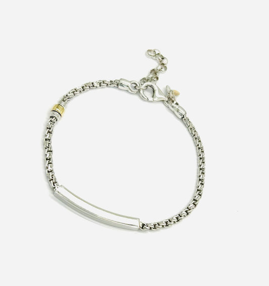 Bracciale Uomo Argento 925 e Oro Giallo 9 kt _AGB043
