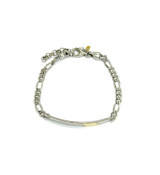 Bracciale Uomo Argento 925 e Oro Giallo 9 kt _AGB047