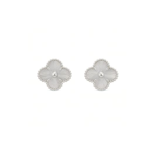 Orecchini Donna Argento 925 Vancleef Silver Quadrifoglio Flower _LSO09