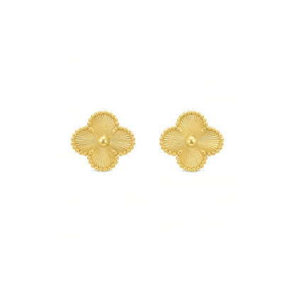 Vancleef Damen-Ohrringe aus 925er Silber mit vergoldetem vierblättrigem Kleeblatt _LSO02 