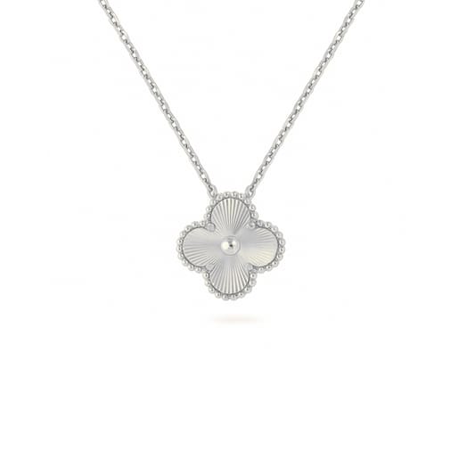 Vancleef Damen-Halskette aus 925er Silber mit vierblättrigem Kleeblatt _LSC24