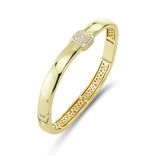 Bracciale Boccadamo Donna Bronzo Gold Pavè di Zirconi Rigido _XB1046D