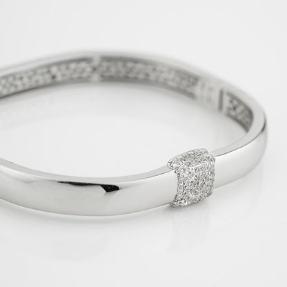 Bracciale Boccadamo Donna Bronzo Silver Pavè di Zirconi Rigido _XB1046