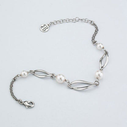 Boccadamo Damen-Armband Stahl Bronze Silber Farbe Rosa Kristall _XBR808B 