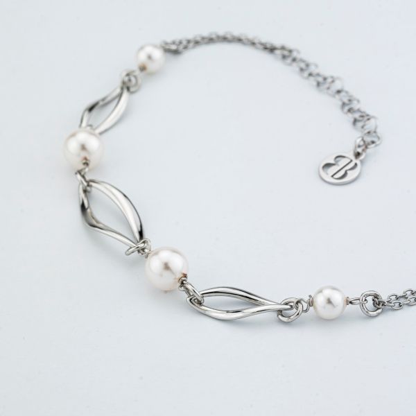 Boccadamo Damen-Armband Stahl Bronze Silber Farbe Rosa Kristall _XBR808B 