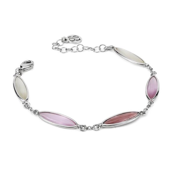 Bracciale Boccadamo Donna Bronzo Cristalli White, Rosa e Ametista _XB1058