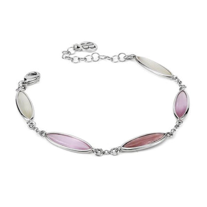 Bracciale Boccadamo Donna Bronzo Cristalli White, Rosa e Ametista _XB1058