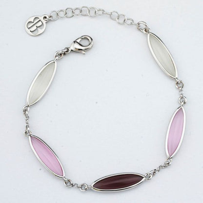 Bracciale Boccadamo Donna Bronzo Cristalli White, Rosa e Ametista _XB1058