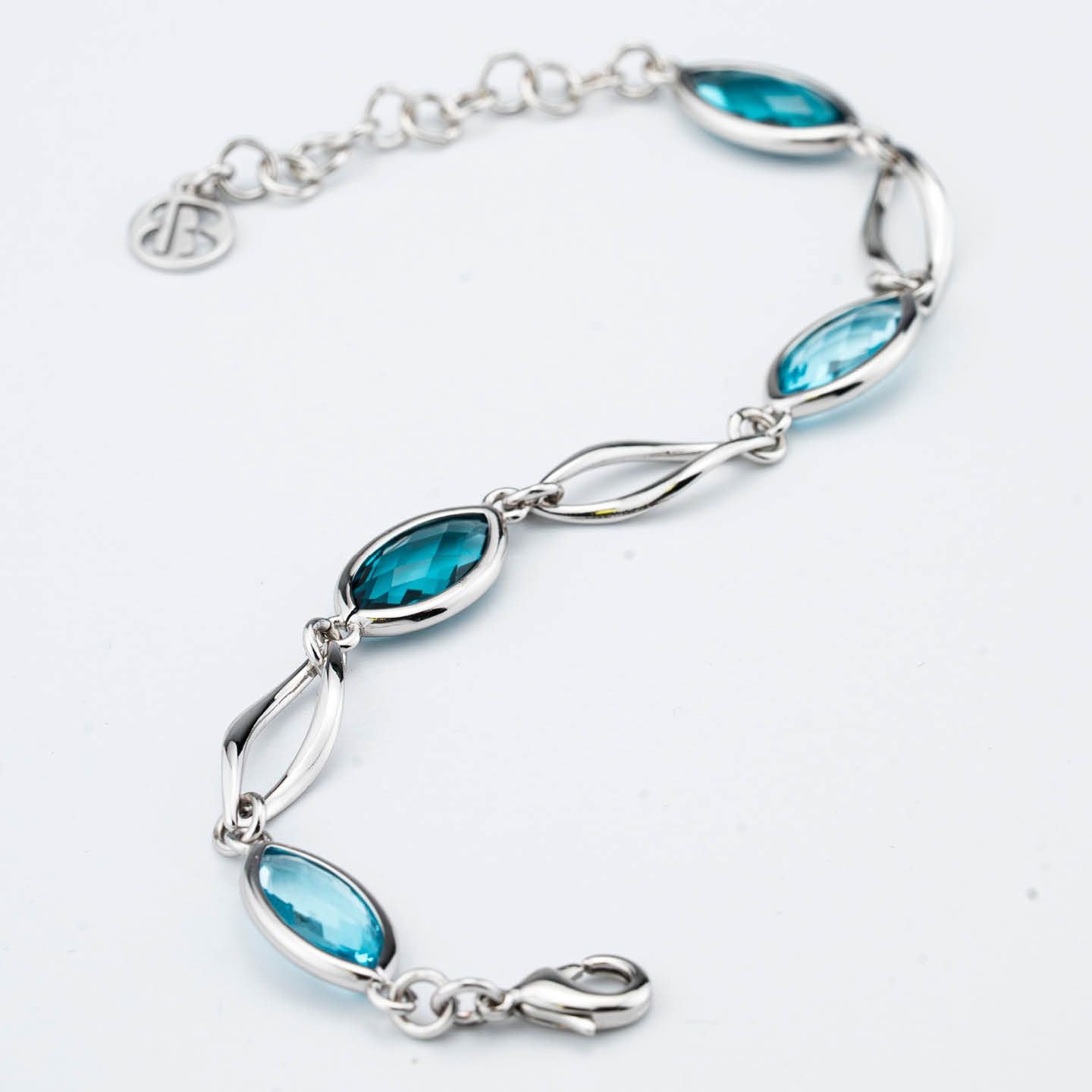 Bracciale Boccadamo Donna Bronzo Cristalli Acquamarina _XB1059