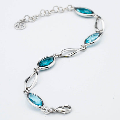 Bracciale Boccadamo Donna Bronzo Cristalli Acquamarina _XB1059