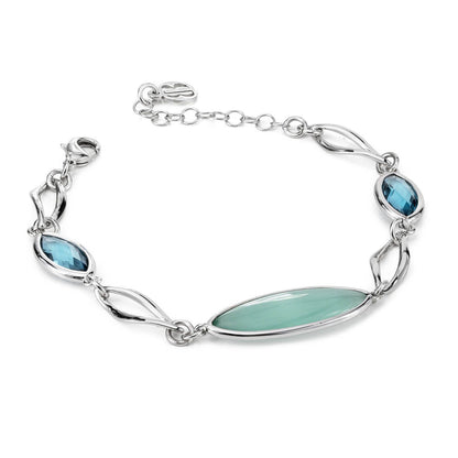 Boccadamo Damen-Armband Stahl Bronze Silber Farbe Rosa Kristall _XBR808B 