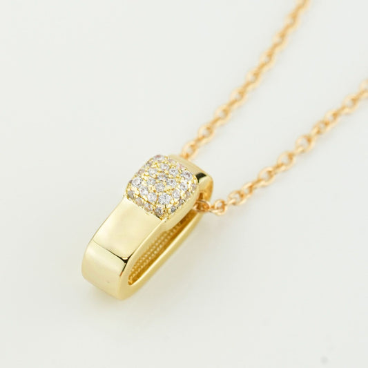 Collana Boccadamo Bronzo Placcato Oro Gold Pendente Ovale Pavè Zirconi _XGR748D