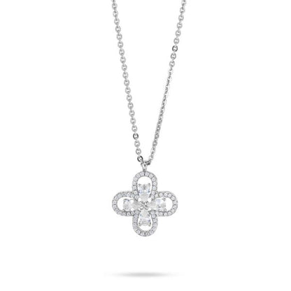 Collana Boccadamo Bronzo Quadrifoglio Pendente Zirconi, Centrale Crystal _XGR75