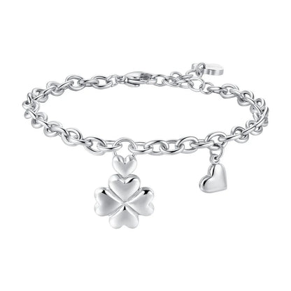 Luca Barra Damen-Tennisarmband mit abwechselnd lila und weißen Kristallen _BK2638 