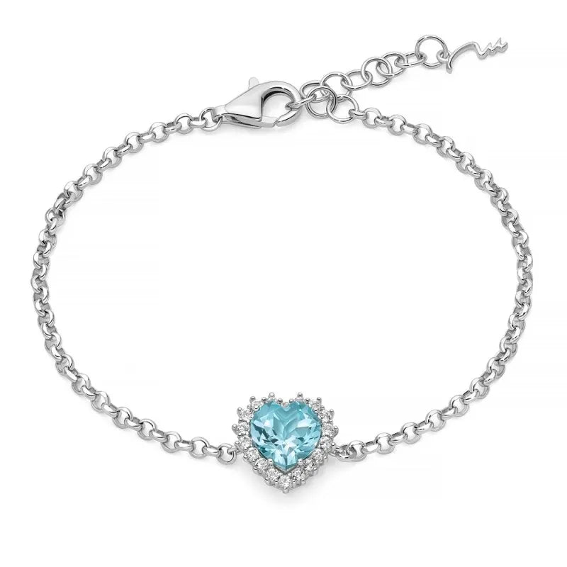 Bracciale Miluna Donna Argento 925 Topazio Azzurro Cuore _BRD1102