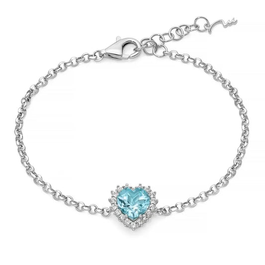 Bracciale Miluna Donna Argento 925 Topazio Azzurro Cuore _BRD1102