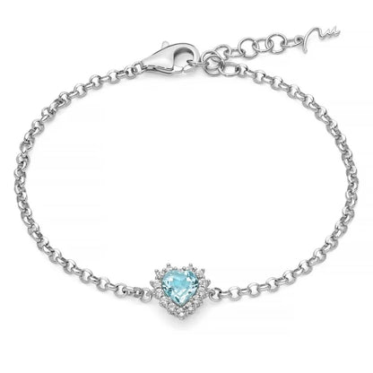 Bracciale Miluna Donna Argento 925 Topazio Azzurro Cuore _BRD1103