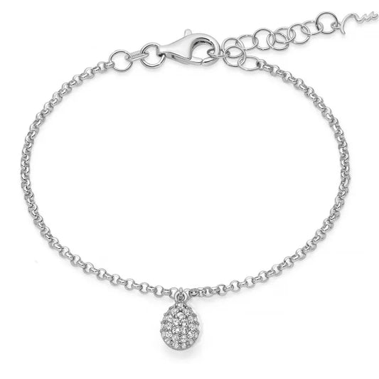 Bracciale Miluna Donna Argento 925 Goccia Pavé di Topazi Bianchi _BRD1096