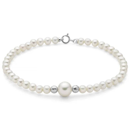 Bracciale Miluna Donna Oro Bianco 18 Kt Perle e Boule Sfaccettate _PBR3714