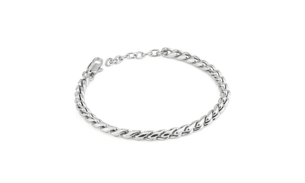 Bracciale Boccadamo Uomo Acciaio Silver Maglia Spina di Pesce _ABR758