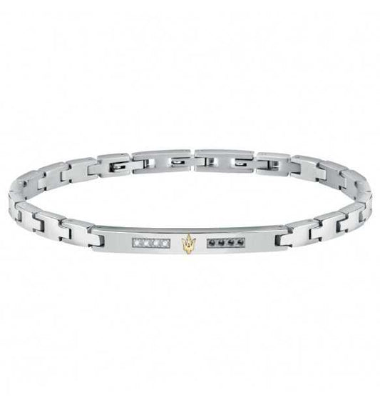 Bracciale Maserati Acciaio Uomo Diamonds Neri e Bianchi _JM521ATY12