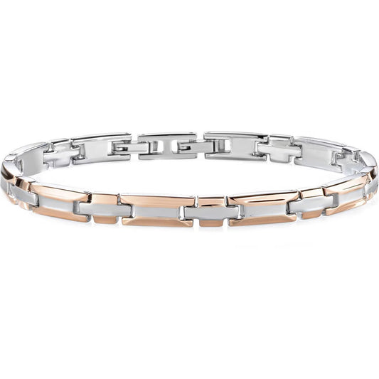 Bracciale Morellato Cross Uomo Acciaio Silver e Rosa Gold _SKR38