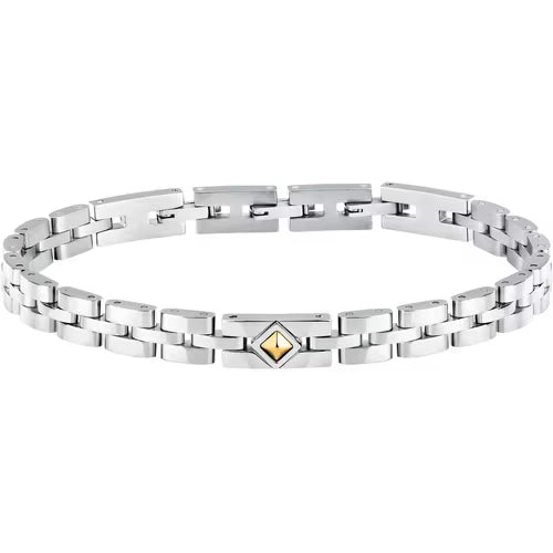 Bracciale Morellato Gold Uomo Acciaio Silver Elementi Oro 18 KT _SABY04